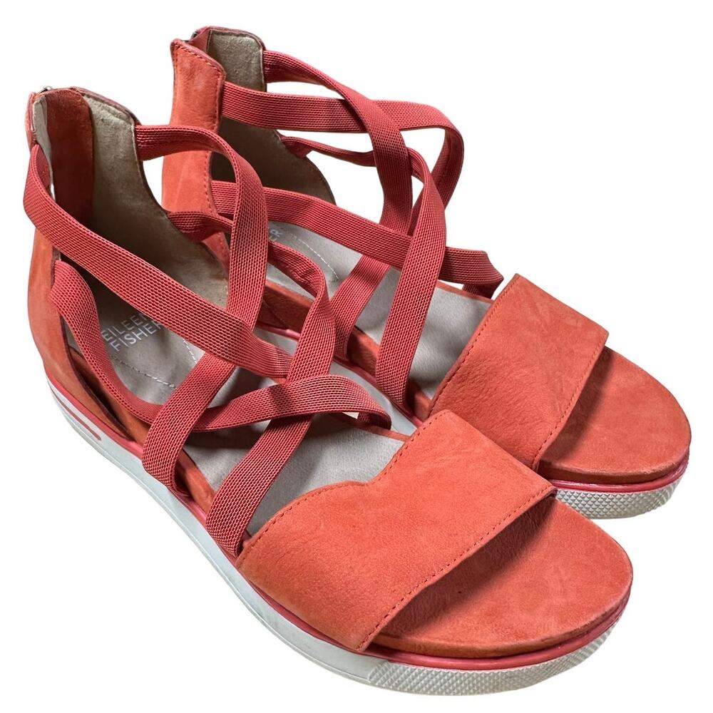 Eileen Fisher Star TN Sandals Orange Women's Size 6 Excellent Used Condition